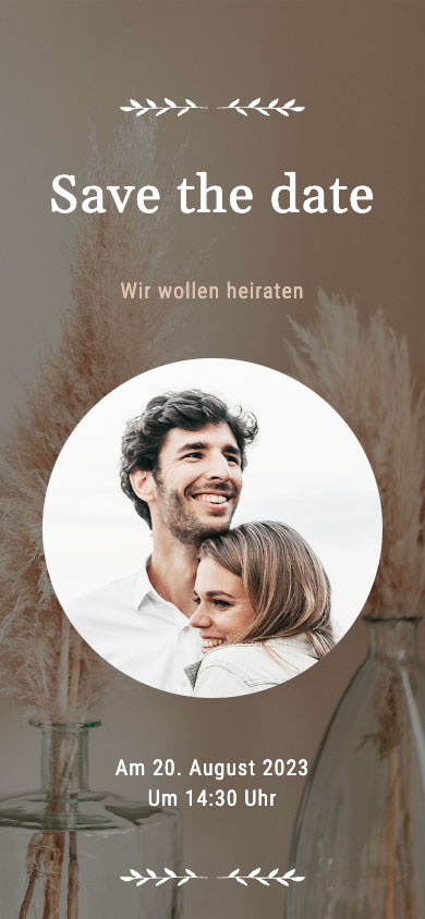 Vorlage „Pampasgras Taupe“ für eine digitale Einladung