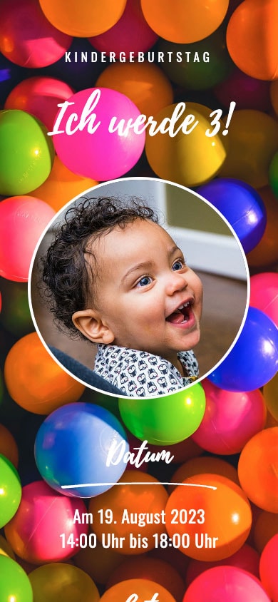 „Colorful Ball Pit“ Template for a Children's Birthday Party Invitation