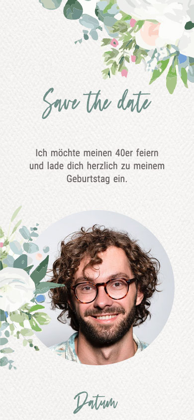 „Eucalyptus & Flowers“ Template for a 70th Birthday Invitation