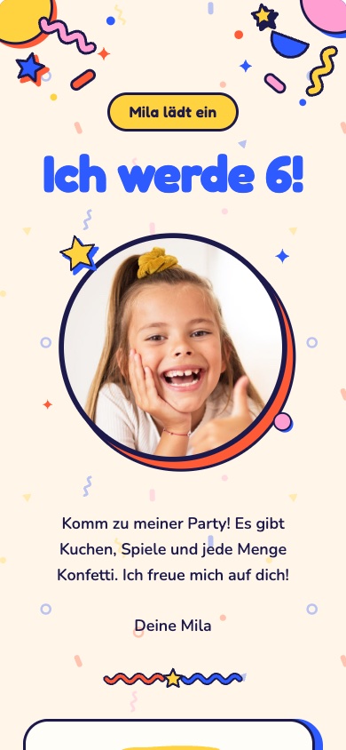 „I'm Turning 6!“ Children's Birthday Party Invitation Template – feierly
