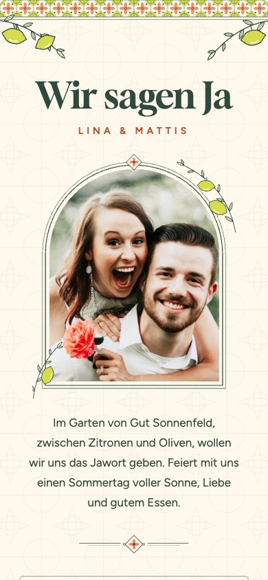 „Lina & Mattis“ Wedding Invitation Template – feierly