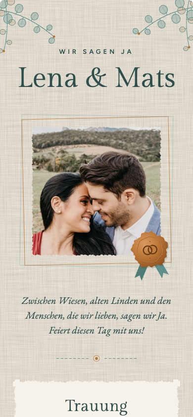 „Lena & Mats“ Wedding Invitation Template – feierly