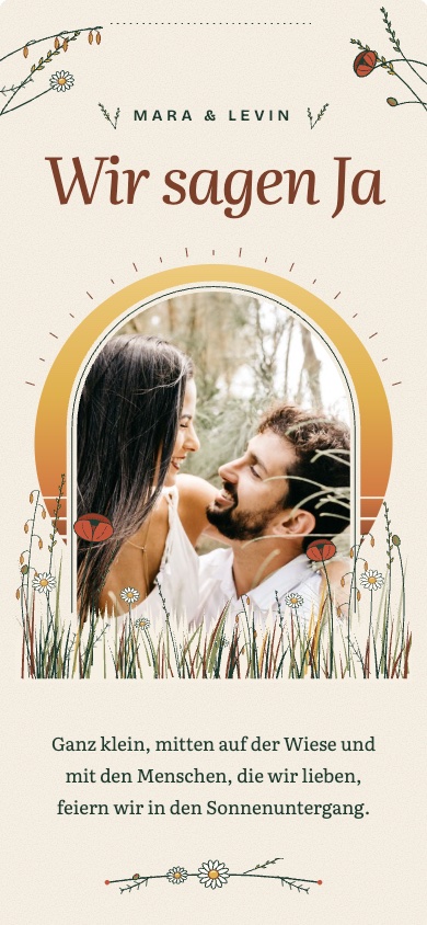 „Meadow Evening“ Wedding Invitation Template – feierly