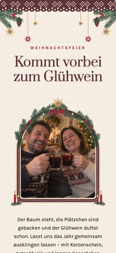 Einladungsvorlage für die Weihnachtsfeier – feierly