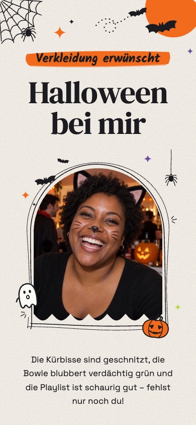 Einladungsvorlage „Spooky Scribble“ für Halloween – feierly