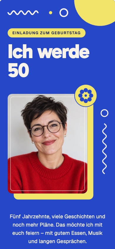 Einladungsvorlage „Ich werde 50“ zum Geburtstag – feierly