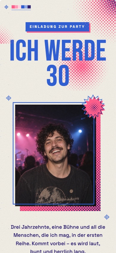 Einladungsvorlage „Ich werde 30“ zum Geburtstag – feierly