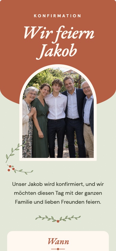 „Celebrating Jakob“ Confirmation Invitation Template – feierly